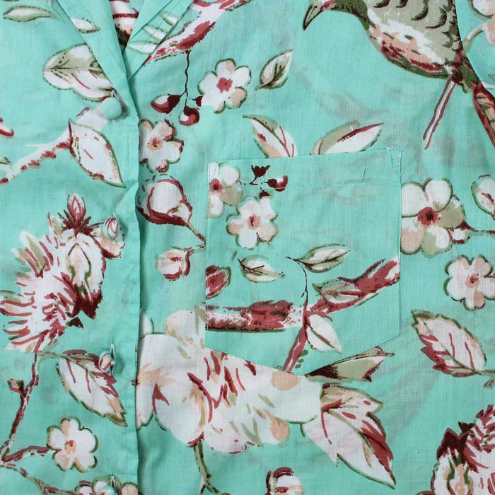 Mint Blossom Print Ladies Pyjamas